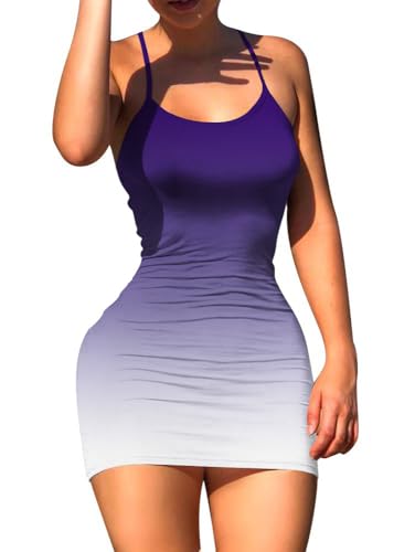 Image of Nimsruc Women Sexy Bodycon Mini Dress Summer Short Backless Spaghetti Strap Dresses