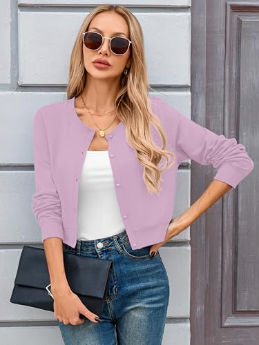 Image of Heymoments Women's Thin Shrugs Long Sleeve Lightweight Cropped Tops Open Front Cardigan for Dress S-2XL
