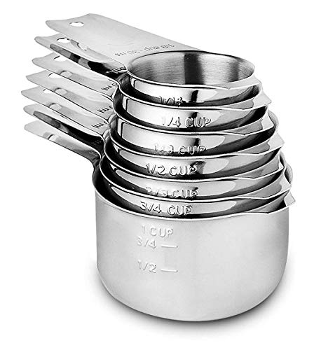Comparison: Best Dry Measuring Cups 10 Measuring Cups Stainless Steel 7 Piece Stackable Set for Dry or Liquid Ingredients Measurement - Kitchen Gadgets & Utensils Metal Measuring Cups Best for Cooking & Baking