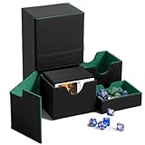 Infinity Vault Premium Commander Deck Box – MTG Deck Box for 200+ Double Sleeved Cards – Dual Sideloading Case with Dice Tray – TCG, Lorcana, Magic the Gathering Organizer