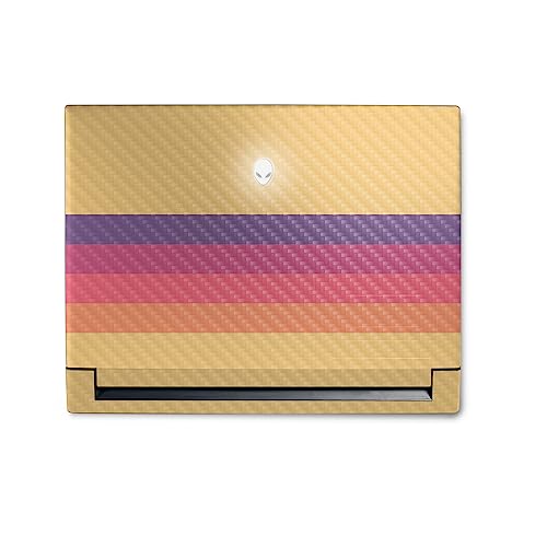 Image of MightySkins Carbon Fiber Skin Compatible With Alienware M18 R1 (2023) Full Wrap Kit - Mellow Stripes | Protective Durable Textured Carbon Fiber Finish | Easy To Apply & Change Styles | Made in the USA