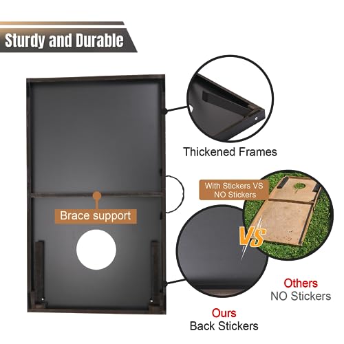 Image of Cornhole Set 4x2 and 3X2 Regulation Size Corn Holes Sets with Carrying Bags & 8 Bean Bags Cornhole Boards Bean Toss Games for Adults Family Outdoor Beach Lawn Outside Backyard Games