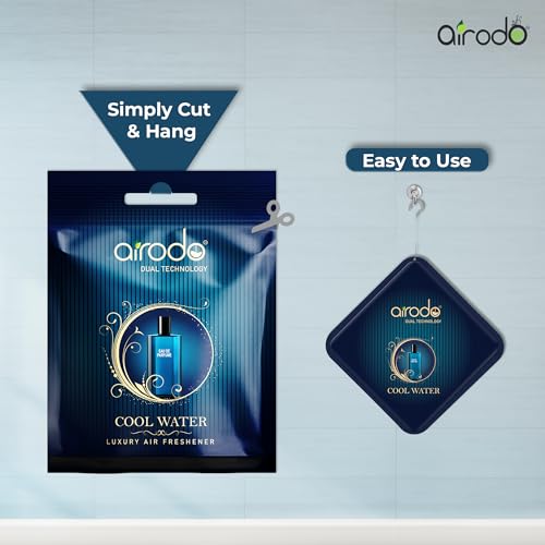 Image of Premium Airodo Cool Water, Sauvage, Oud Gold Luxury Gel Air Freshener with Dual Technology For LivingRoom, Office, Car, Bathroom|Lasts up to 30 days Non-Spill & Long-Lasting Pack of 1 (10g, 3 Piece)
