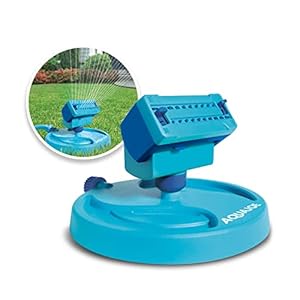 Aqua Joe AJ-OSPR20 Mini Gear-Driven Oscillating Sprinkler on Sled Base, Customizable Coverage, 4,250 Sq. Ft. Max, Blue