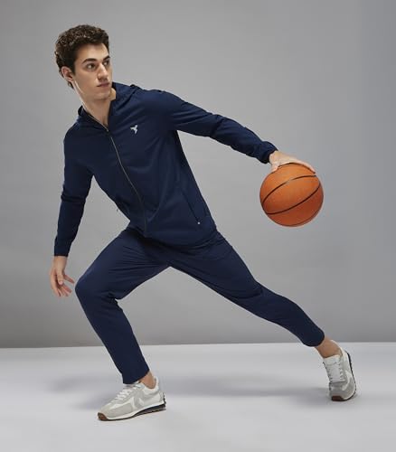 Image of TECHNOSPORT Men's Regular Fit Jacket with Zip Pockets, TS FLEXI Lightweight Windproof Quick Dry Full Sleeve Jacket for Gym Running and Travel