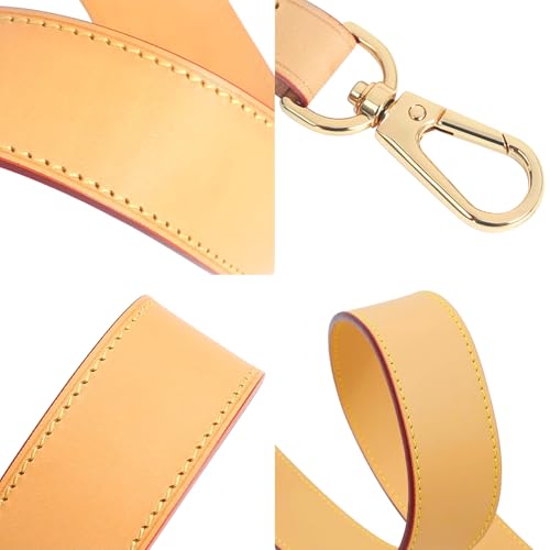 Image of Genuine Vachetta Leather Shoulder Bag Strap Replacement for Neverful Tote Bag(BEESWAX-Width:1.5in&Length:26in)