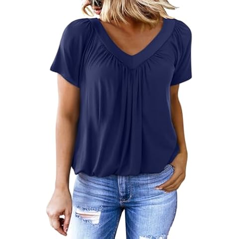 Dokotoo Ladies Oversized V Neck T-Shirt Cover