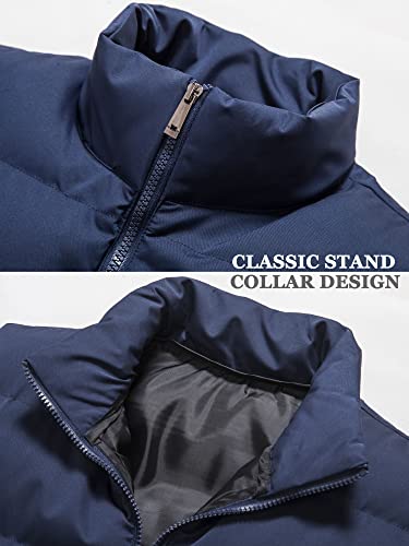 Xinyangni Men's Outdoor Winter Warm Padded Puffer Vest Casual Stand Collar Thick Sleeveless Jacket Coats Grey Us M #TOP3