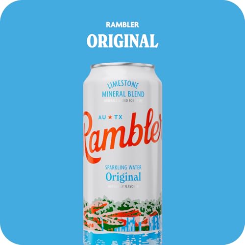 Image of AUTX RAMBLER Sparkling Water, Texas Limestone Mineral Blend, Original Natural Flavor, 16-Ounce Tallboy Cans, 12-Pack