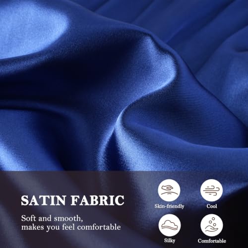 Image of AMY COULEE Mens Satin Boxer Shorts Silky Lightweight Pajama Bottoms Split Side Lounge Sleep Shorts