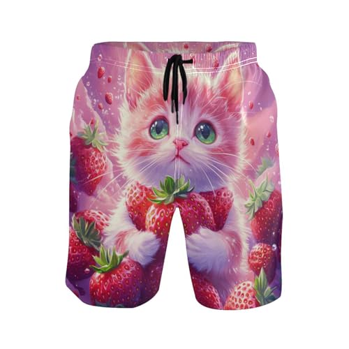 Mens Swim Trunks with Pockets Quick Dry Fashion Animals Beach Shorts with Mesh Lining 4 Way Stretch Bathing Board Swimwear