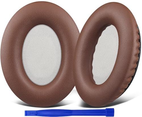 Image of SoloWIT Protein Leather Earpads Cushions for Bose Headphones, Replacement Ear Pads for Bose QuietComfort 15 QC15 QC25 QC2 QC35 /Ae2 Ae2i Ae2w /SoundTrue & SoundLink Around-Ear Series - Coffee&White