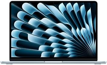 Apple 2026 MacBook Air 13″ Laptop with M5 chip: AI and Apple Intelligence, 34.46 cm (13.6″) Liquid Retina Display, 16GB Unified Memory, 512GB SSD Storage, 12MP Center Stage Camera, Touch ID; Sky Blue