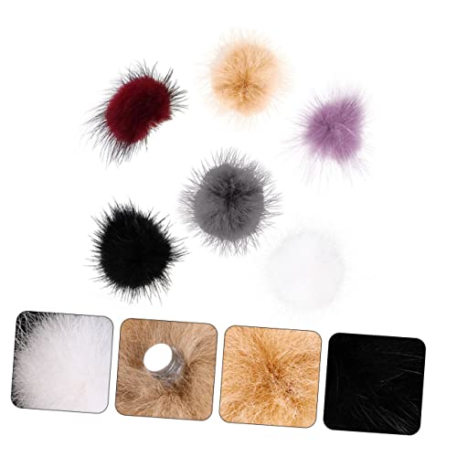 FRCOLOR 6Pcs Removedor De Arte Para Unhas Bola De Cabelo Enfeites De Pelúcia Chapéu Peludo De Invern