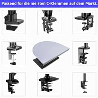 Stahl-Monitorhalterung, Verstärkungsplatte, Monitorarm-Verstärkungsplatte für zerbrechliche Tischplatte, Monitorhalterung, passend für die meisten Monitorständer, C-Klemm-Installation (weiß) – Ansicht 6