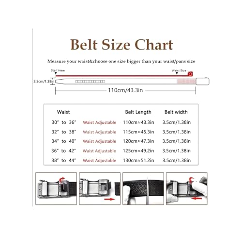 Men’s Genuine Leather Belt Fashion Business Waist Belt with Alloy Buckle Automatic Style for Formal and Daily Wear4