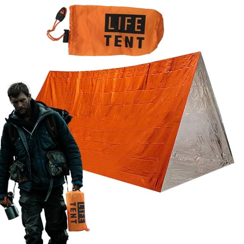 Life Tent, 240 x 150 x 90 cm, protección para todo tipo de clima, tienda de campaña de supervivencia, refugio de equipo de supervivencia de urgencia, refugio de tornado para acampar y senderismo, para