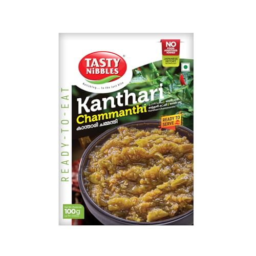Image of Tasty Nibbles Ready to Eat Kanthari Chammanthi 100g | Open Heat & Eat | Vegetarian | No Added Preservatives | Japanese Retort Technology [Pack of 3]