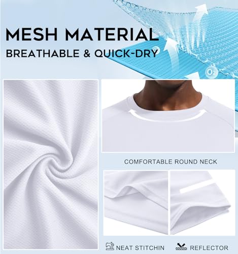 Image of Men's Quick-Dry Sportswear T-Shirts,4 /6 Pack Breathable Moisture Wicking Gym Tops for Training & Workout,Short Sleeve Tees
