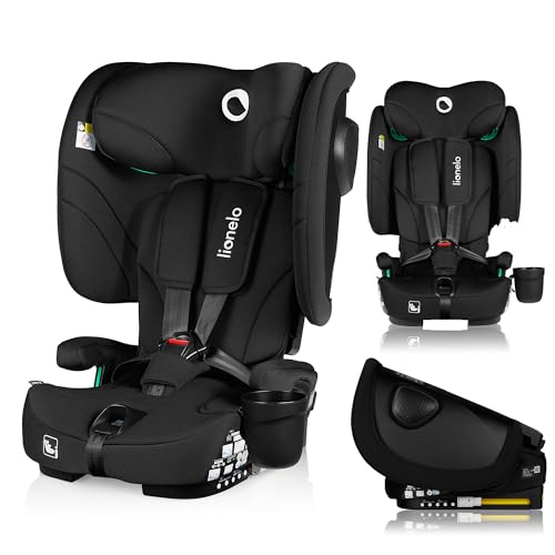 LIONELO Seggiolino Auto Pieghevole NELLY I-SIZE con ISOFIX per Bambini 76-150cm (15 mesi - 12 anni) Contrario di marcia e in retro, Cinghia TT, Protezione Laterale, Regolazione Completo