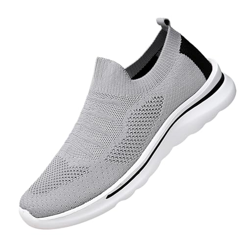 Zapatos Seguridad Mujer Calzado Seguridad Chollos Juguetes Zapatos Deportivos Primavera Y Verano para Hombre Plana Ligeros De Malla Tejida con Mosca Transpirables Cómodos Y Sencillos (Grey 45)