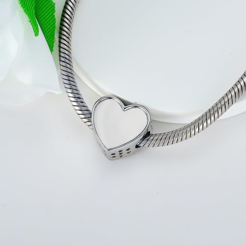 Image of PROESS Father Mother Daughter Charm fit Charms Bracelet Sterling Silver Charms for Bracelets Birthday Valentines Day Gifts for Daughter Mother Lover