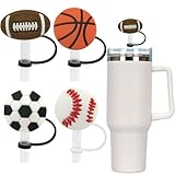 Straw Cover Cap Stanley Cup 30& 40 Oz Tumblers - 10mm Ball Straw Tips Covers,Silicone Straw Toppers, Reusable Sports Straw Covers Cap Plugs,Anti-dust Straw Tip Drinking Straw Tips Lids