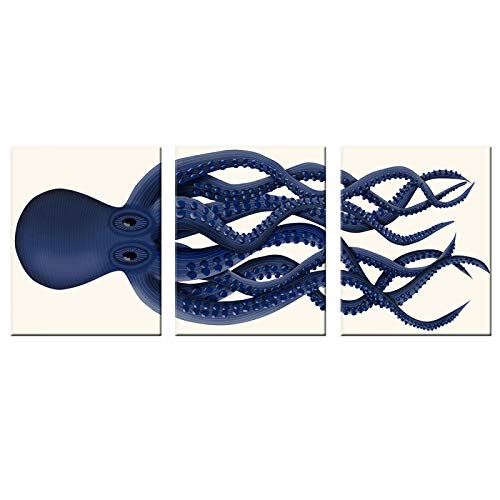 Image d'animal de dessin animé pour raviver un mur blanc : lot d'art moderne poulpe bleu 40x50