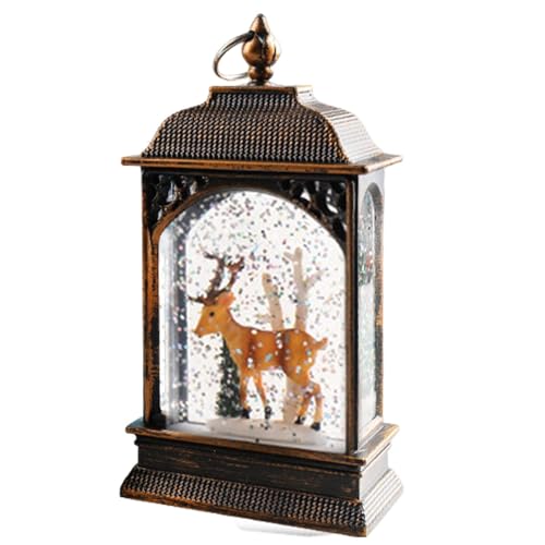 Linterna de globo de nieve de Navidad con luz LED cálida decorativa 8