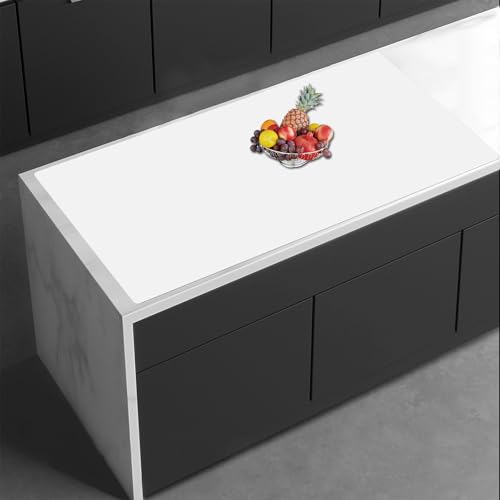 Image of 35.4''x23.6''(90cmx60cm) Extra Large Silicone Mat for Kitchen Counter, 1.4MM Thick Non-Slip Heat Resistant Countertop Protector, Waterproof Kitchen Mat for Countertops, Islands (Semitransparent)