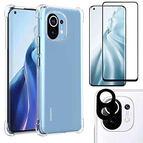 Kit Capa Anti Impacto + Película 5D Cerâmica + Película Câmera Xiaomi Mi 11 Lite