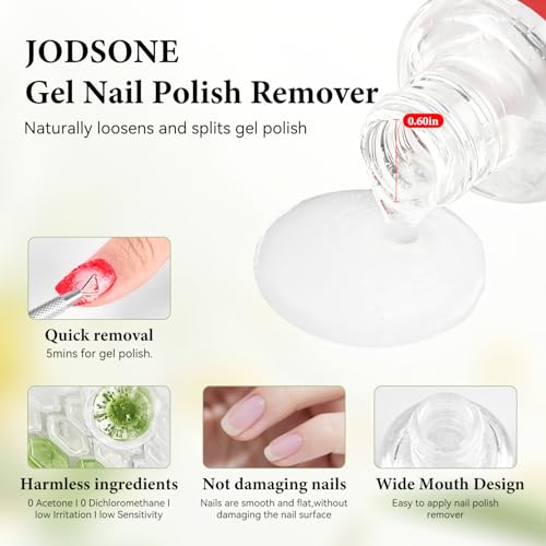 Image of JODSONE Gel Nail Polish Remover, 18ML Wide Mouth Bottle for Nail Care | No Soak or Wrapping Needed, Easy Application Formula for UV LED Manicure, Helps Remove Polish Efficiently at Home or Salon