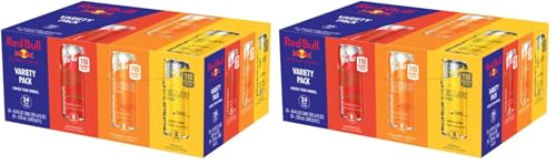 Image of Red Bull Energy Drink Variety, Red-Bull Red, Yellow, and Amber Edition and Energy Drinks, 8.4 Fl Oz, Cans, (Pack of 48)