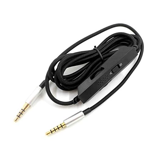 1 peça de cabo de áudio para controle de fio trançado estéreo de 3,5 mm com microfone integrado, para Logitech Astro A10 A40