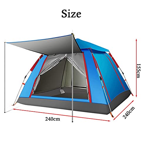 Carpa impermeable para 3 personas camping familiar verde miniatura 7