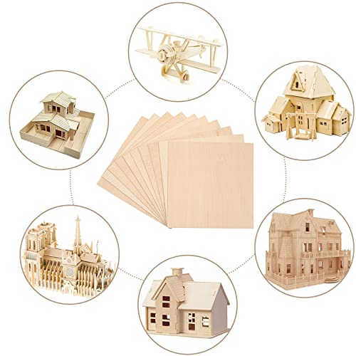 10 Pieces Plywood Sheets 12X12X1/8 Inch Unfinished Basswood Sheets 3Mm Balsa Wood Sheet For Craft Hobby Model Making Diy Project #TOP4