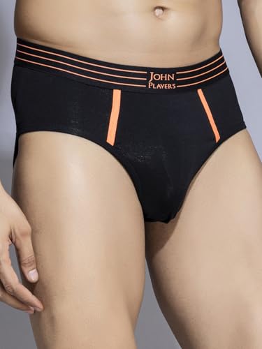Image of John Players Pack of 2 Cotton Brief Underwear for Men with Striped Waistband