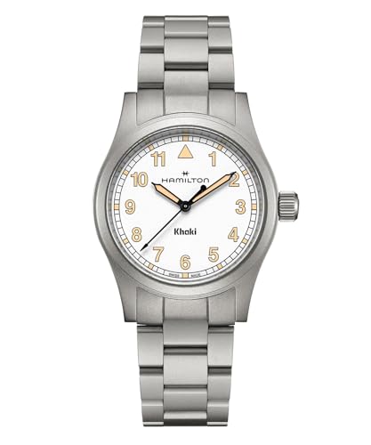 Hamilton Khaki Field - Reloj de cuarzo para hombre, caja de acero inoxidable de 38 mm, fabricado en Suiza, esfera blanca, reloj de pulsera analógico para hombre, resistente al agua hasta 50 m, cristal Hamilton Khaki Field - Reloj de cuarzo para hombre, caja de acero inoxidable de 38 mm, fabricado en Suiza, esfera blanca, reloj de pulsera analógico para hombre, resistente al agua hasta 50 m, cristal