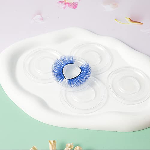 Pacote com 100 bandejas redondas transparentes para cílios de vison de plástico para armazenamento d
