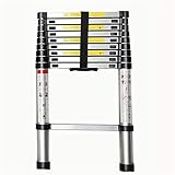Escalera telescópica multifuncional para exteriores, de altura ajustable, con estructura de aleación de aluminio y escalera recta resistente, peso de 150 kg, varios tamaños, escalera multiusos para