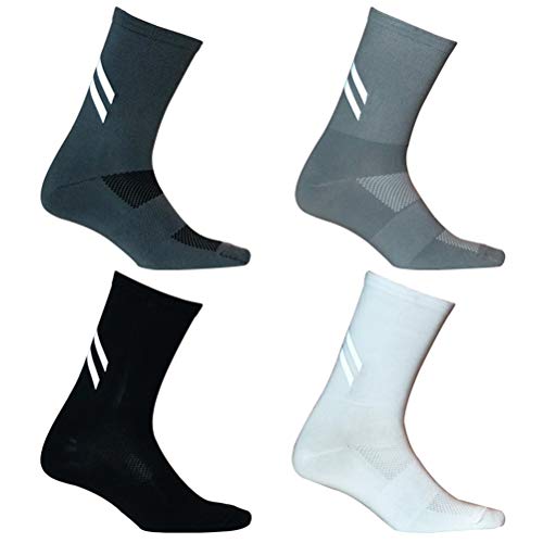 Picysa Calcetines Reflectantes para Montar para Hombres y Mujeres, Transpirables, Cómodos, de Alta Visibilidad, Ciclismo y Deportes Al Aire, 1 par (Negro)