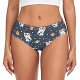 vvfelixl Panties for Women Astronaut Panda Women Underwear Cotton Cheeky Panties for Women Women's Classic Bikini Brief Underwear L