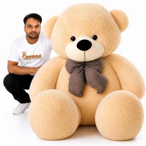 Image of Giant 7 Feet Cream Teddy Bear for Girls | Big Size Soft Plush Teddy | Cute Hugging Stuffed Toy Soft Toy for Girlfriend, Wife, Kids | Birthday, Valentine Gift