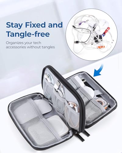 BAGSMART Kabeltasche Organizer Reisetasche für Elektronik Organizer Wasserdichte Zubehör für Handy Ladezubehör, Schwarz