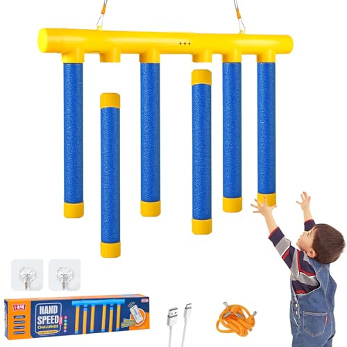 JYHZMJ Reflex Drop Sticks Challenge Game - 3 Adjustable Speed Modes Hand-Eye Coordination & Reaction Training Toy Fun Catch Falling Sticks Game for Kids Adults