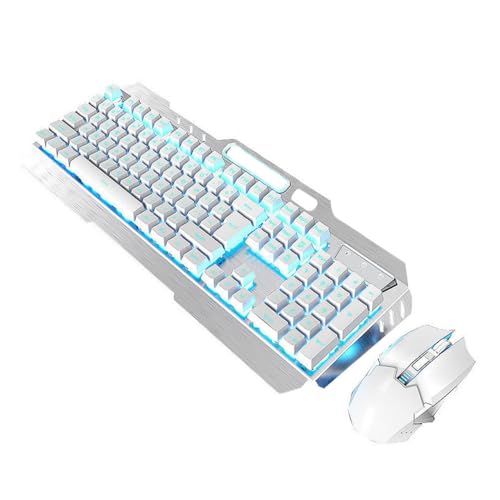 Teclado y ratón inalámbricos para ordenador, diseño ergonómico de oficina retroiluminado