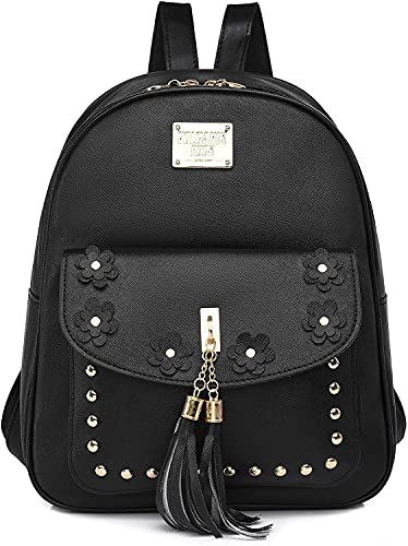 Image of floki Fashion Girls 3-PCS Fashion Cute Mini Leather Backpack sling & pouch set for Women