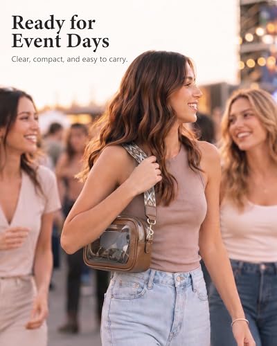 Image of Wuflyover Clear Bag for Stadium Events, Clear Crossbody Purse for Women