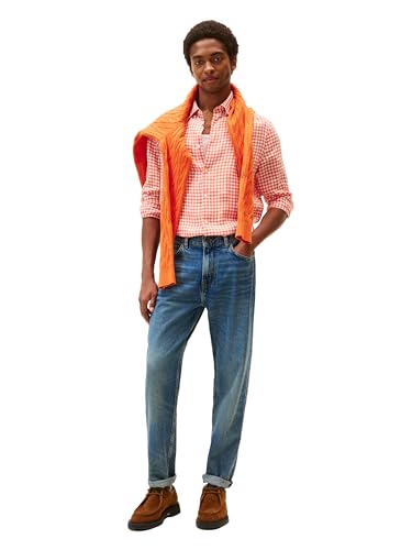 Image of Tommy Hilfiger Men's Long Sleeve Casual Linen Button Down Shirts in Regular Fit