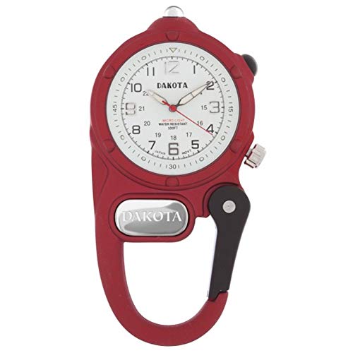 Dakota Watch Company Watch Mini Clip with Microlight, Red/Black